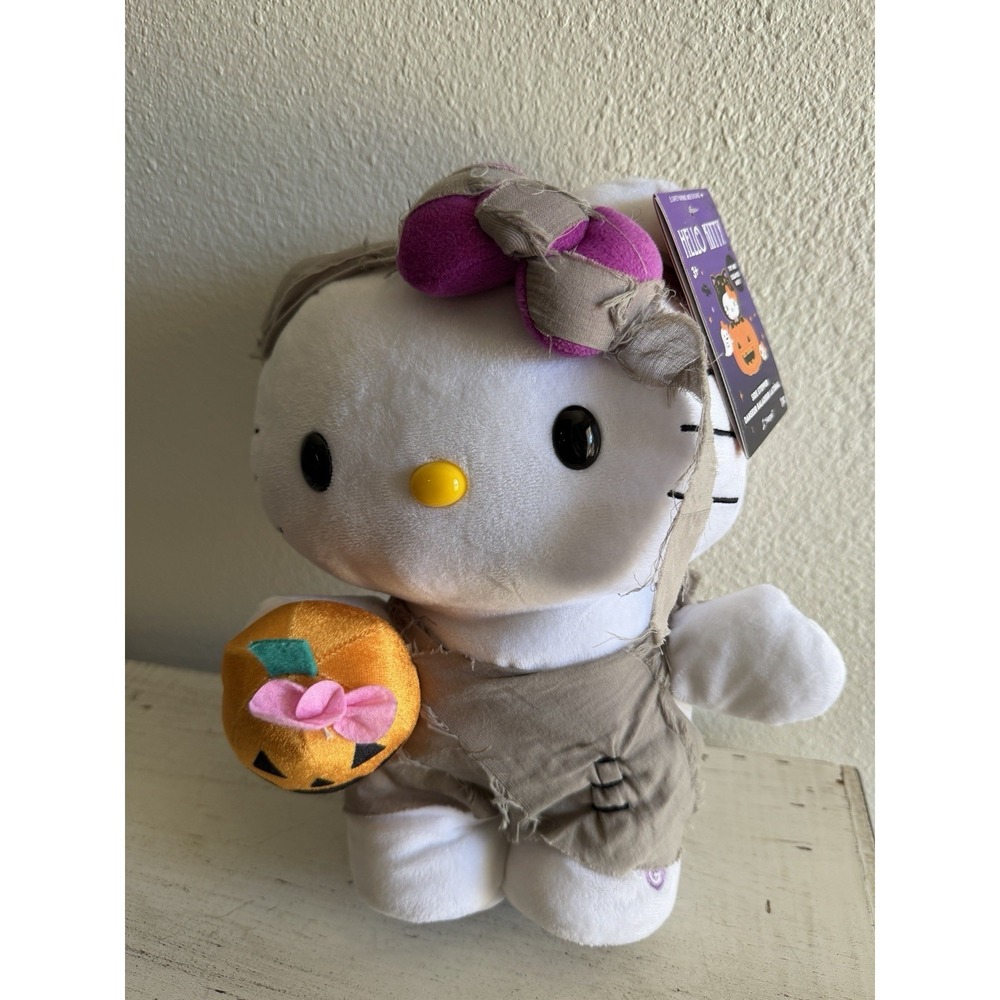 HELLO KITTY MUMMY W/ PUMPKIN SIDE STEPPER ANIMATED PLUSH 13" HALLOWEEN NEW NWT